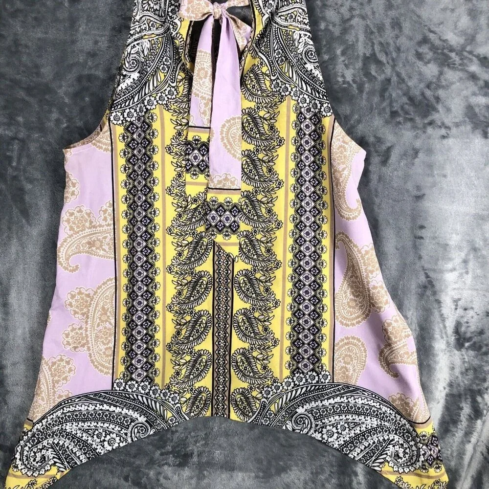 New York And Company Tops Medium Women’s Yellow And Lavender Shirt - Picture 10 of 14